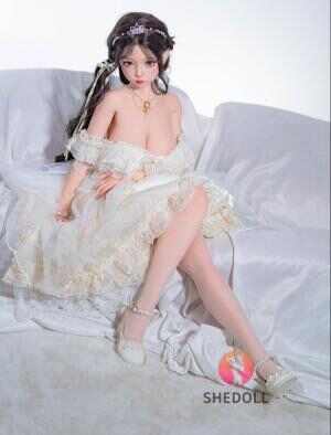 洛小乙(ルオシャオイ) 152cm Aカップ フルシリコン｜可動顎・華奢ボディ・純白花嫁風｜萌え萌え乙女系ラブドール